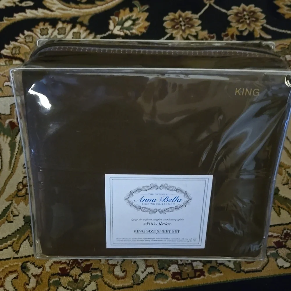 Anna Bella Original 1800 Series Ultra Performance King Sheet Set Eggplant NEW
